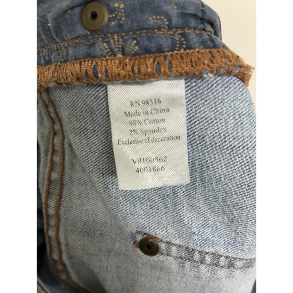 Coldwater Creek Women’s 18 Floral Embroidered Capris Medium Wash - Picture 8 of 8